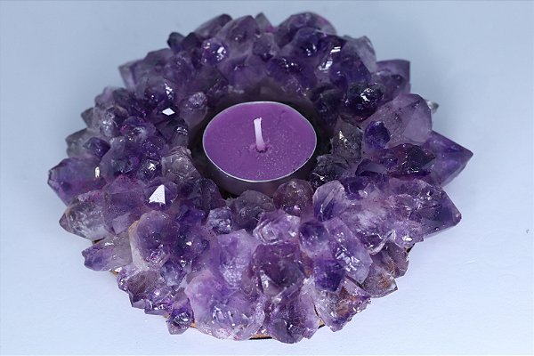 Porta Vela Ametista 381g Lar 12.5cm