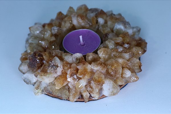 Porta Vela Citrino 381g Lar 12.5cm