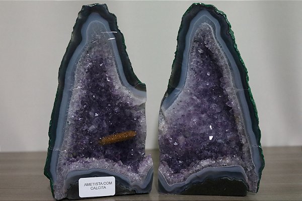 Par Capela de Ametista com Calcita Alt 20cm 2.7kg