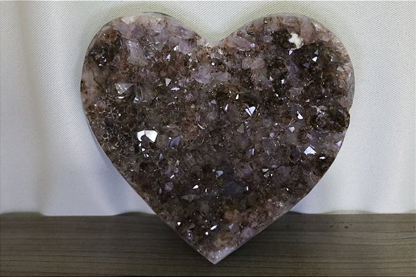 Coração Quartzo Fumê 850gr Lar 13cm