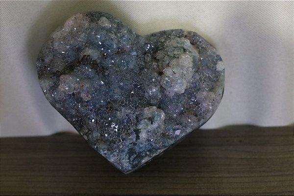 Coração Cristal Verde Azulado 667gr Lar 11cm