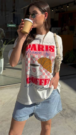 T-SHIRT OVERSIZE PARIS COFFE