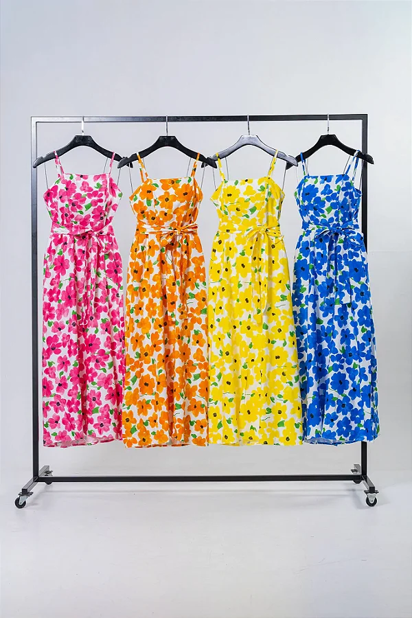 VESTIDO CAPRI FLOR AMARELO