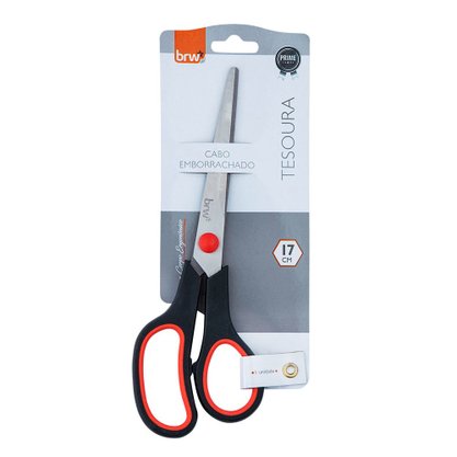 Tesoura Ergonômica Cabo Preto 17 cm - BRW