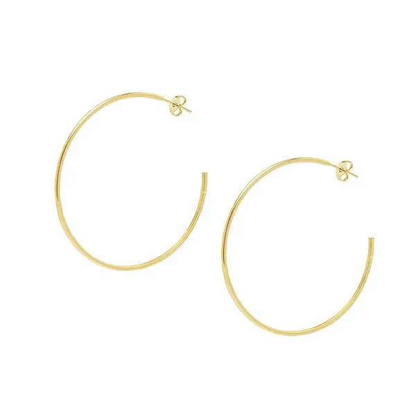 Brinco Argola Médio Folheado A Ouro 18k