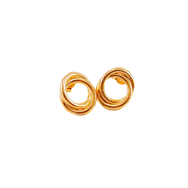 Brinco Torcido Folheado A Ouro 18k
