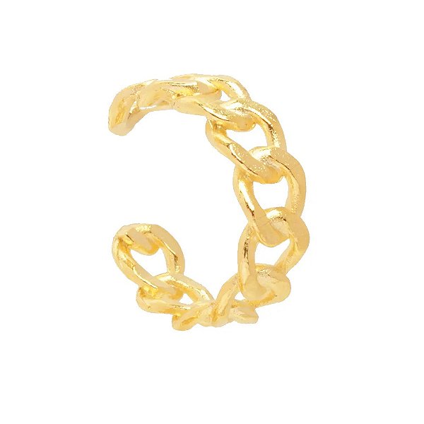 Piercing Fake Correntaria Folheado A Ouro 18k