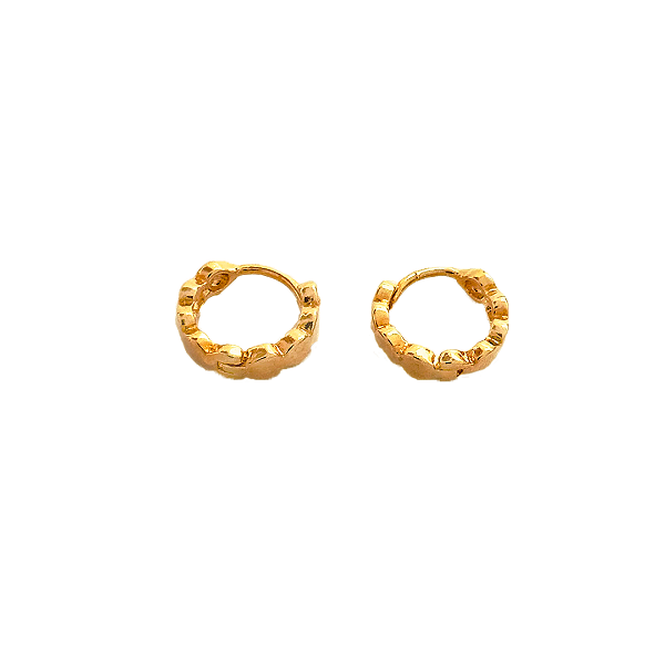 Brinco Argolinha Detalhe Folheado A Ouro