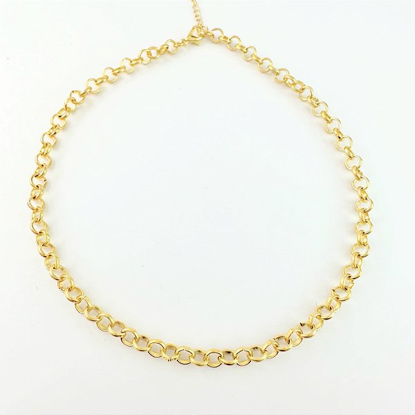 Choker Elos Mediano Folheado A Ouro 18k