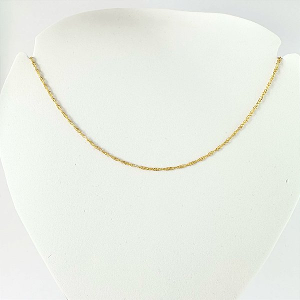 Choker Singapura 30 Cm Folheada em Ouro 18k