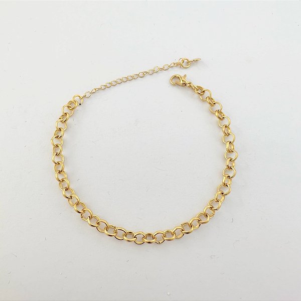 Pulseira Elo Português Grosso Folheado A Ouro 18k
