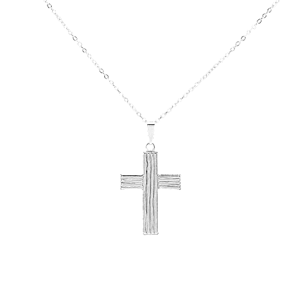 Corrente Religioso Cruz Folheado A Níquel