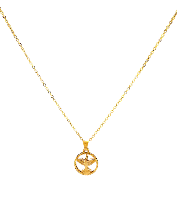 Colar Pingente Divino Espírito Santo Folheado em ouro 18k