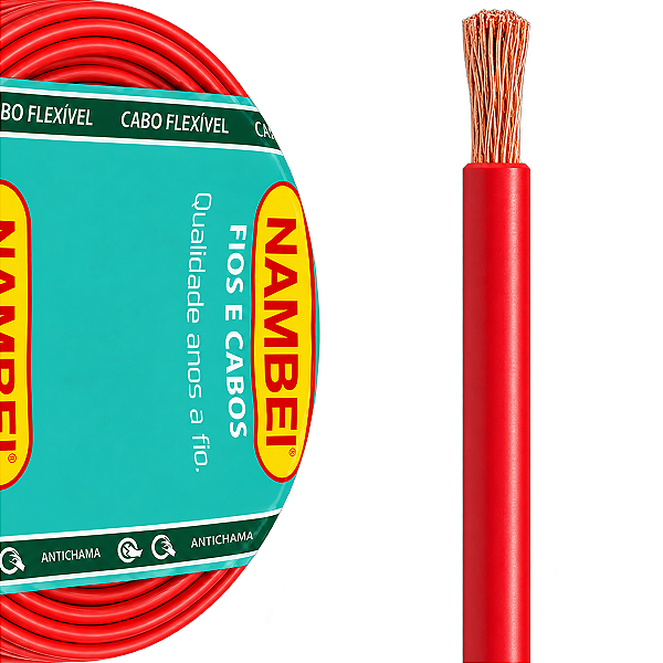 Cabo Flexível 4,00 mm 750v Vermelho C/1 Metro Nambei