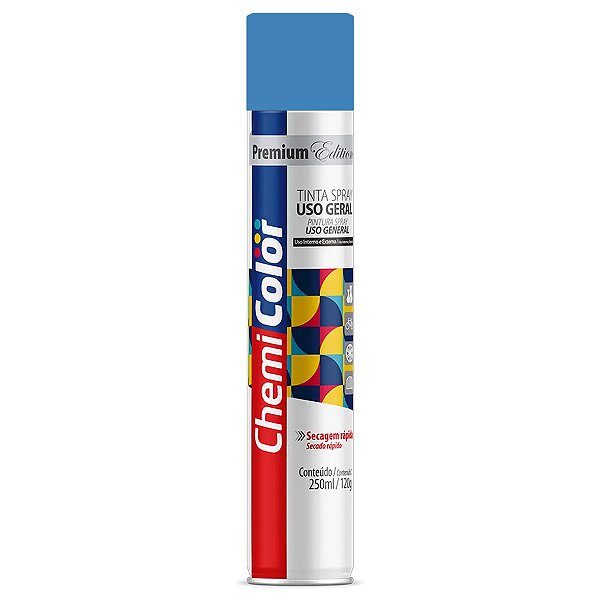 TINTA SPRAY BRILHANTE 250ML CHEMICOLOR AZUL CLARO