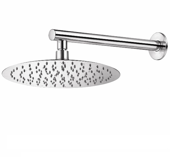 Ducha Fria Redonda Slim 20x20 Braço 30cm Luxo Metal