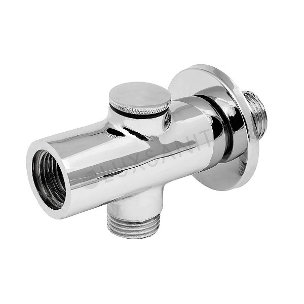 Desviador TE Redondo Para Ducha de Parede Metal Cromado Luxsanit Rosca 1/2''