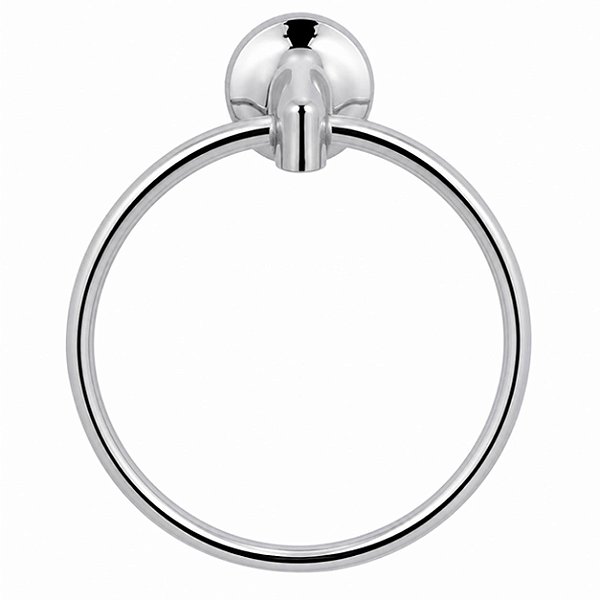 Porta Toalha Redondo de Rosto Para Banheiro Metal Cromado Tipo Argola