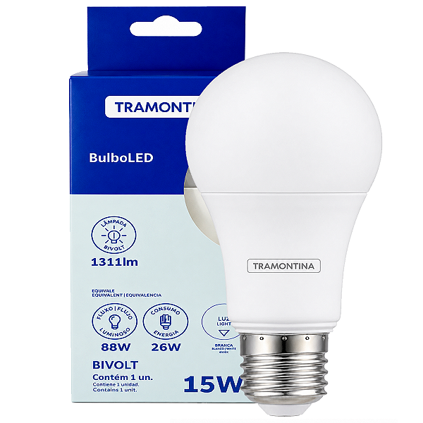 Lâmpada Bulbo Led 15 Watts 6500k Luz Branca Bivolt