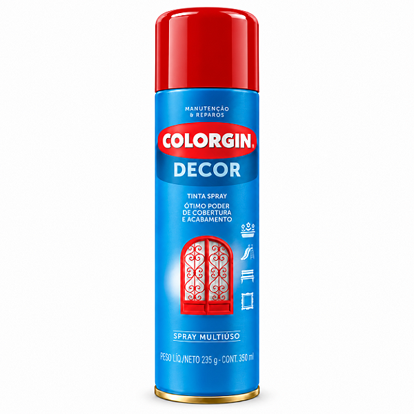 Tinta Spray Vermelho Brilhante 360ml Colorgin Decor