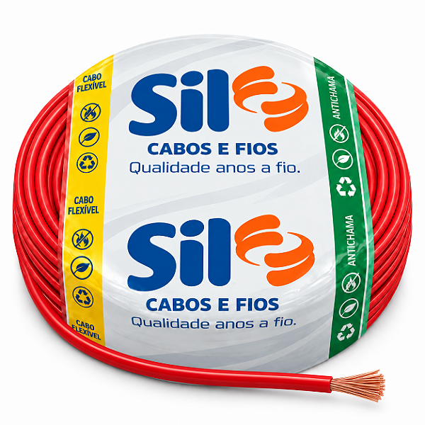 Cabo Flexível 1,50mm 750v Vermelho Rolo C/100m Sil