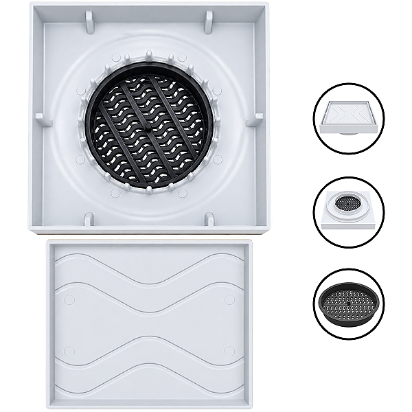 Ralo Oculto Invisível Branco Quadrado 15x15 Anti-Inseto