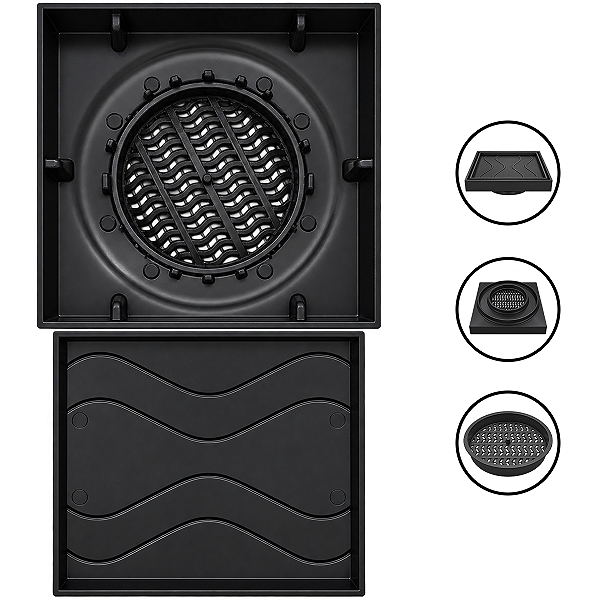 Ralo Oculto Invisível Preto Quadrado 15x15 Anti-Inseto