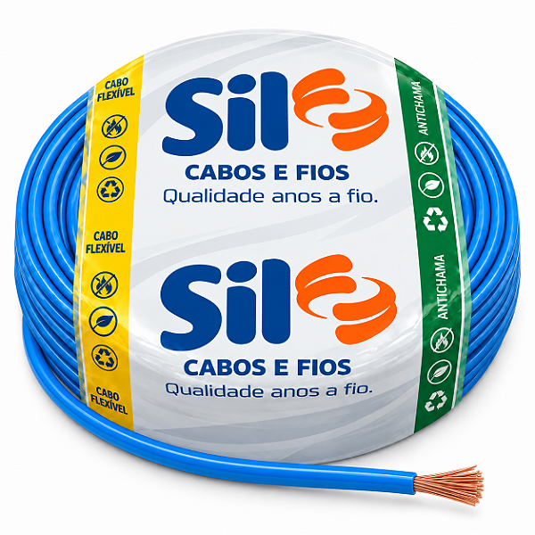 Cabo Flexível 1,50mm 750v Azul Rolo C/50m Sil