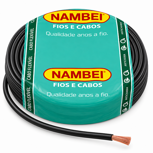 Cabo Flexível 1,50mm 750v Preto Rolo C/50m Nambei