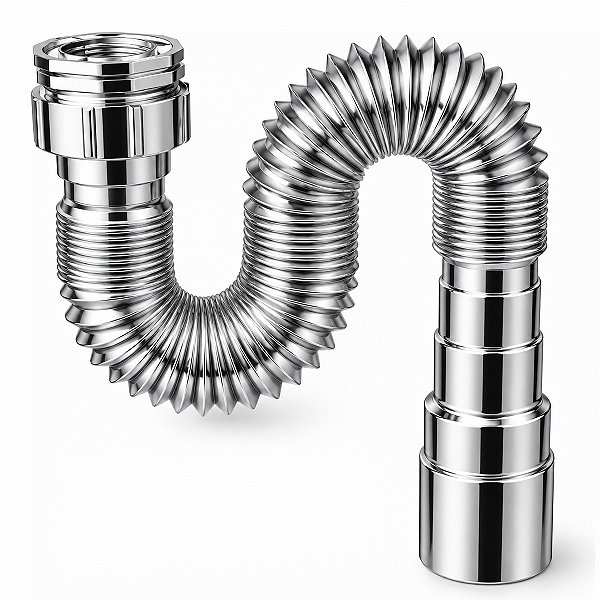 Sifão Flexível PVC 0,70 m Cromado Universal Luxsanit