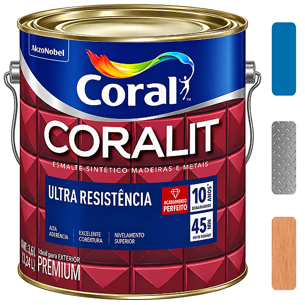Esmalte Coral Coralit Ultra Azul França Brilhante Galão 3,6l