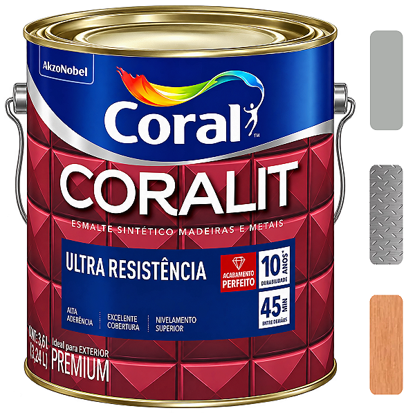 Esmalte Coral Coralit Ultra Prata Platina Brilhante Galão 3,6l