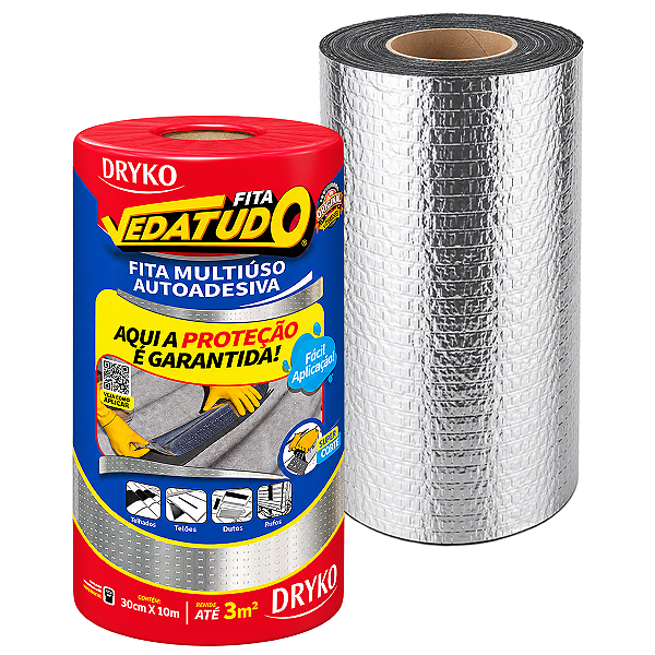 Fita Adesiva Veda Tudo Manta Asfáltica 30cmx10m Dryko