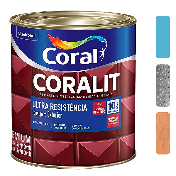Esmalte Coral Coralit Ultra Azul Mar Brilhante 900 ml