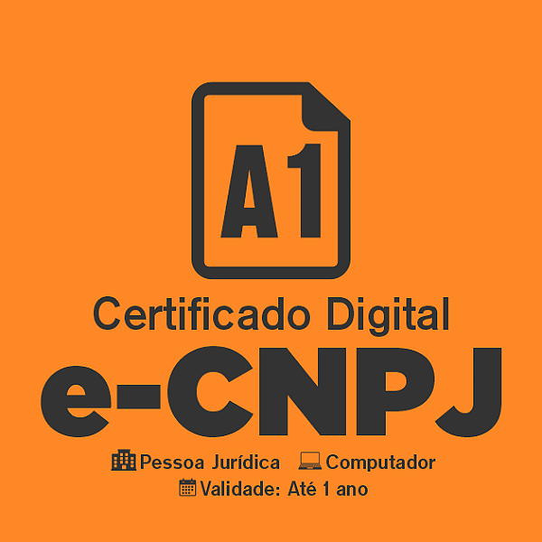 Certificado Digital e-CNPJ A1 - Validade 12 meses