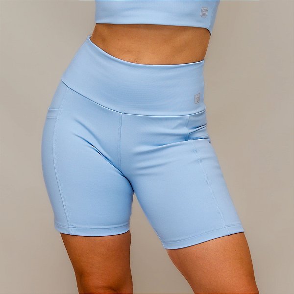 Shorts Confort Bolso Treino Corrida - Azul Frozen