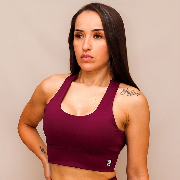 Top Decote U Confort Treino Corrida - Roxo Profundo