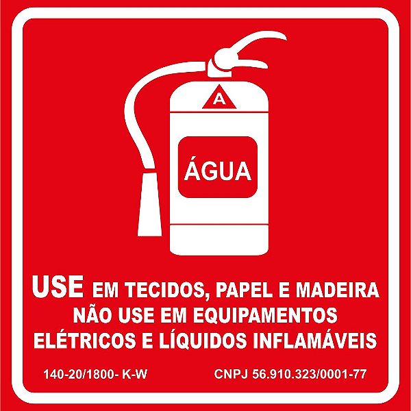 Placa extintor de Água E5- Dúvidas Chamar no WhasApp