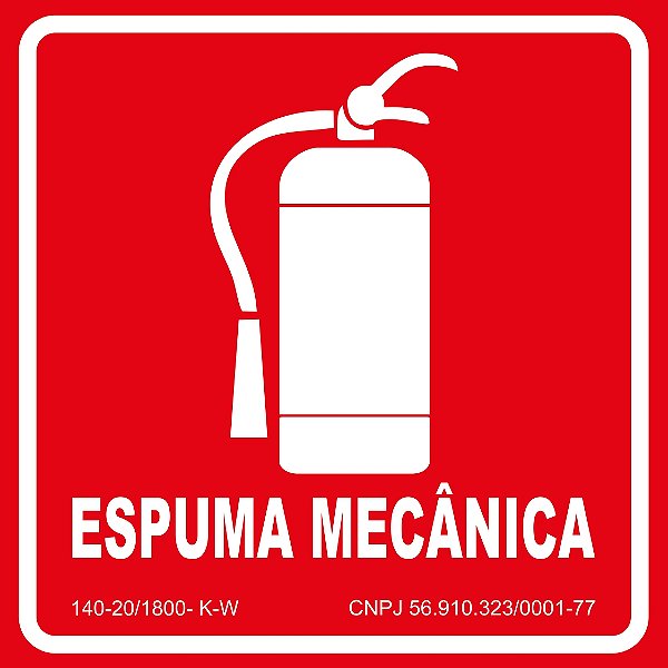 Placa Extintor Espuma Mecânica E5- Dúvidas Chamar no WhasApp