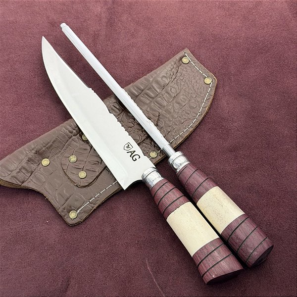 Conjunto de Churrasco 8 " - Cabos Tradicionais