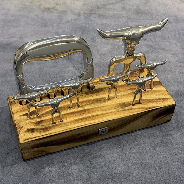 Conjunto Completo de Petisco - 8 peças - Alumínio - C/ Suporte