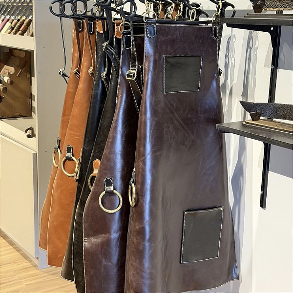 Avental de Churrasco - Couro Legítimo - Preto