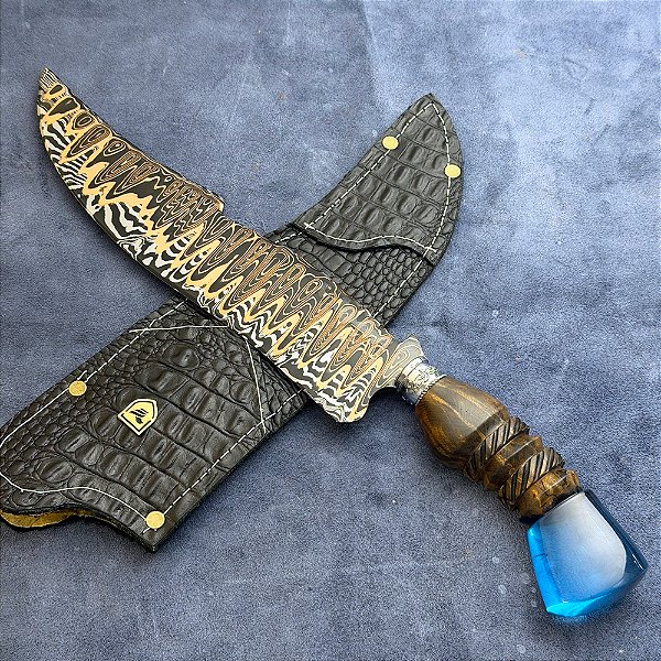 Damasco Mokume-Gane Aleatório 10" - Cabo Premium
