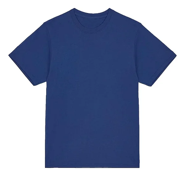 Camiseta básica UNISSEX Azul Marinho fio 30.1 penteado reforço na gola - 190 G - Modelagem Streetwear - Gola canelada 2x1 .