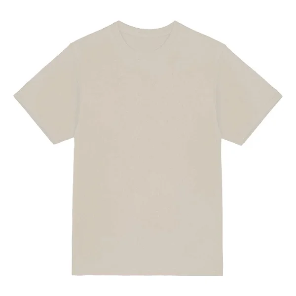 Camiseta básica UNISSEX Off White fio 30.1 penteado reforço na gola - 190 G - Modelagem Streetwear - Gola canelada