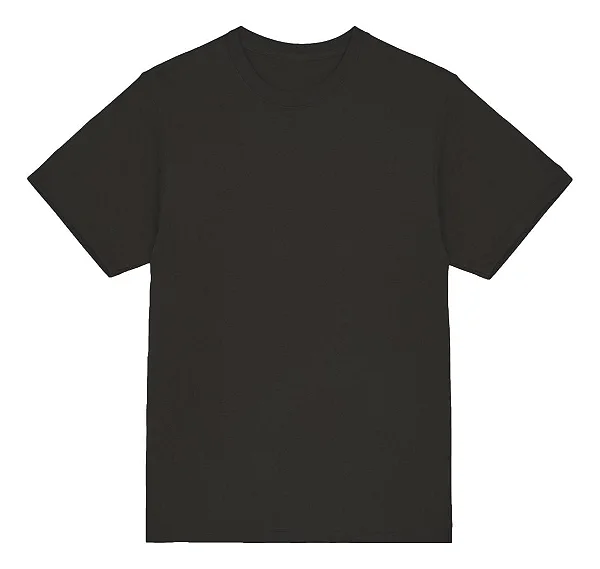 Camiseta básica UNISSEX Preta fio 30.1 penteado reforço na gola - 190 G - Modelagem Streetwear - Gola canelada 2x1 .