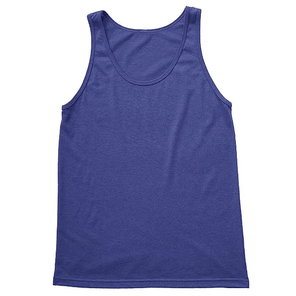 Regata Unissex Azul Marinho fio 30.1 penteado - Vies na cava e bainha de 2 cm com 2 agulhas .