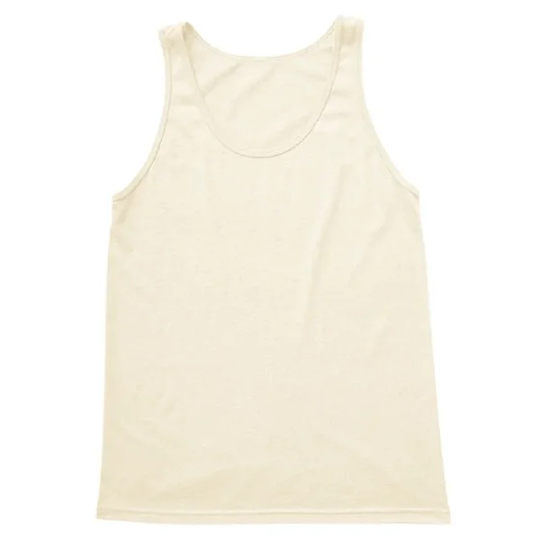 Regata Unissex Off-white fio 30.1 penteado - Vies na cava e bainha de 2 cm com 2 agulhas .