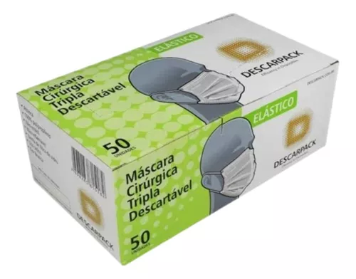 Máscara Cirúrgica Tripla Descartável - Descarpack