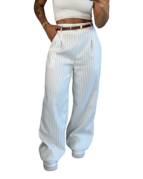CALÇA ALFAIATARIA PANTALONA LISTRADA